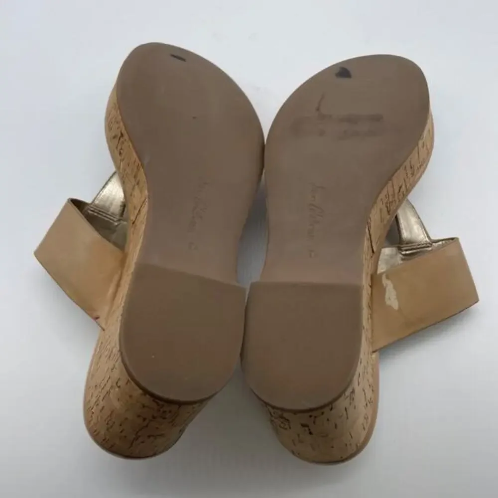 Sam Edelman‎ Women's Yardlie Emblem Platform Wedge Sandals Beige Size 8.5M